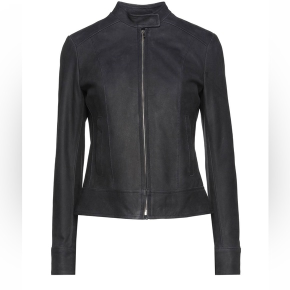 NWT S8 MASTERPELLE SUEDE LEATHER JACKET in midnight blue - Picture 3 of 4